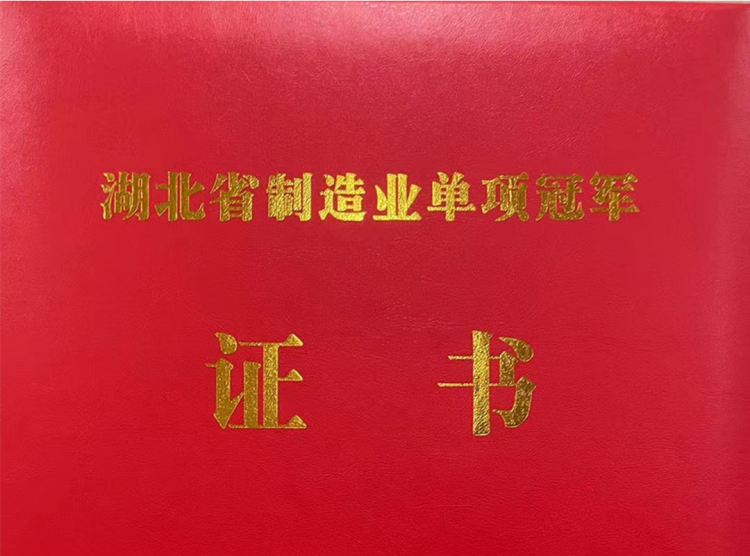 武漢仕全興榮獲湖北省制造業(yè)單項冠軍產(chǎn)品